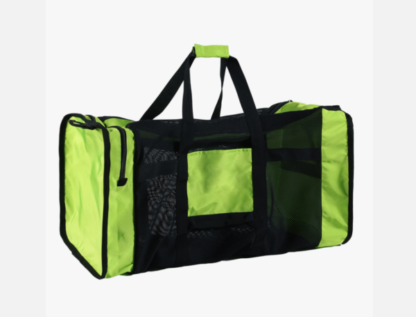 100L Mesh Duffle Gear Bag for Scuba Diving Snorkeling Swimming Beach and Sports Equipment Green Highlights