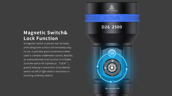 XTAR D26 2500 Lumen Dive Light: Your Ultimate Underwater Illumination - Image 2