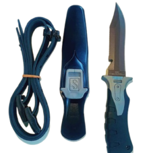 Scuba 10" Heavy Duty Stainless Steel+T Point-Tip Dive Knife with 2 Straps